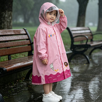 Veste de pluie imperméable en EVA rose durable pour enfants Imperméable réutilisable robuste pour les voyages et les visites