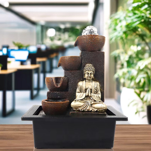 Vente en gros de fontaine de table en forme de cascade Feng Shui pour bureau à domicile fontaine d'eau de bouddha en résine - Product Image 4