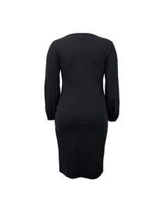 Nuovi prodotti <span class=keywords><strong>taglie</strong></span> forti <span class=keywords><strong>abbigliamento</strong></span> da donna in maglia tinta unita Slim Fit comodo abito avvolgente - Product Image 3