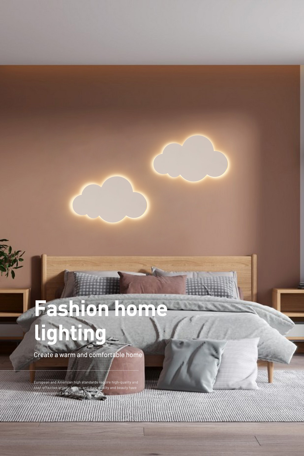 Children Room Led Cloud Wall Lamp For Bedroom Acrylic Lampshade Cartoon Bedside Lighting