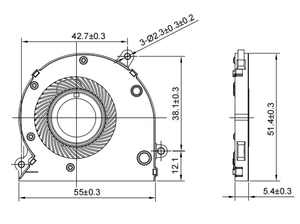 Ventola CPU 5V 0.22A, Ventola <span class=keywords><strong>per</strong></span> Laptop 55x51x5.4mm <span class=keywords><strong>per</strong></span> <span class=keywords><strong>Raffreddamento</strong></span> <span class=keywords><strong>Notebook</strong></span> 5505 - Product Image 4