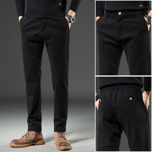 <span class=keywords><strong>Pantaloni</strong></span> da ufficio da uomo <span class=keywords><strong>pantaloni</strong></span> 100% cotone <span class=keywords><strong>Slim</strong></span> <span class=keywords><strong>Fit</strong></span> <span class=keywords><strong>pantaloni</strong></span> dritti spessi Business <span class=keywords><strong>Chino</strong></span> per gli uomini - Product Image 3