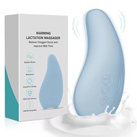 Masajeador de Senos Eléctrico de Silicona de Grado Premium, Recargable por USB, con Vibración y Calor, para Madres Primerizas, Alivia el Dolor de Senos