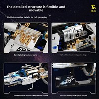 Bloques de Construcción de Naves Espaciales de Fantasía Científica, Modelo de Exploración Espacial, Juguetes para Niños, Plástico ABS, Motor, Luces
