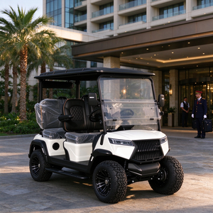 Carrito de Golf Eléctrico GRENTEK de 4 Plazas con Audio, Resistente a la Corrosión, para Transporte de Huéspedes en Resorts de Playa - Product Image 1