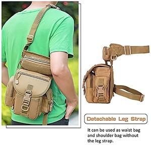 Sac banane tactique robuste et imperméable multifonctionnel pour la randonnée et le cyclisme, convertible avec <span class=keywords><strong>pochette</strong></span> de cuisse détachable - Product Image 6