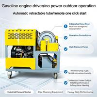 Déboucheur de canalisations à essence 37HP 2900psi 85L/min à débit élevé, avec dérouleur de tuyau automatique et démarrage à distance à un bouton