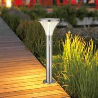 Lampe solaire LED extérieure étanche en acier inoxydable pour jardin, pelouse, patio et allée, 600 lm