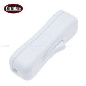 SOCARO White In-Line On/Off <b>Switch</b> 2A 250V/AC Cord Line Rocker <b>Switch</b> for <b>Lamps</b> and Power Cords - Product Image 2