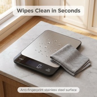 Balance de cuisine numérique en acier inoxydable avec base ABS noire, affichage LCD Z/T/OFF, fonction tare, pour la cuisson et la pâtisserie à domicile, mesure précise en grammes