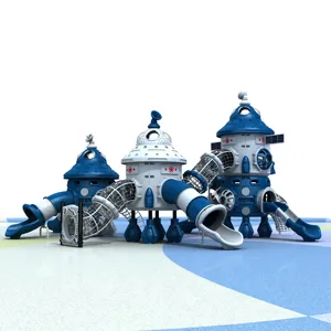 Maidele espace thème personnalisé aire de jeux extérieure combinaison toboggan pour enfants jouer ensemble diapositives