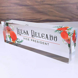 <span class=keywords><strong>Targhetta</strong></span> personalizzata per <span class=keywords><strong>scrivania</strong></span> spessa in piedi in acrilico chiaro segno di blocco per la visualizzazione - Product Image 6