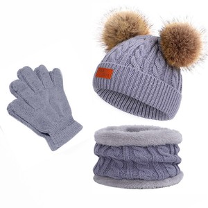 Gants tricotés en acrylique 3 pièces, ensembles foulards et bonnets imprimés, pour garçons et filles, pour tout-petits, pour enfants, pour le ski et le cyclisme, vente en gros - Product Image 5