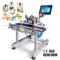 Máquina Etiquetadora Automática YM320P con Impresora para Cajas de Embalaje, Cajas de Espuma y Botellas Cuadradas, con Fecha, Código de Barras y Logotipo