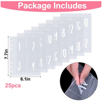 25 feuilles de remplacement 100 enveloppes A5 Polaroid Photo à feuilles mobiles stockage simple numéros pré-imprimés 1-100 pour farce d'argent