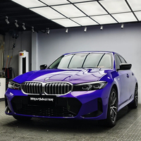 WRAPMASTER 1.52*17m Film vinyle PET métallisé brillant Film PVC violet Aurora avec fonction auto-adhésive pour carrosserie de voiture