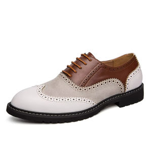 Chaussures habillées Oxford vintage de style britannique pour hommes, cuir verni brillant, bout carré sculpté, chaussures formelles augmentant la taille, mariage - Product Image 2