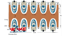 Bateau ponton gonflable WAKE en forme de E, ponton flottant, technologie Drop Stitch, capacité supérieure à 500 kg, pour sports nautiques, stationnement de jet ski, garantie 3 ans