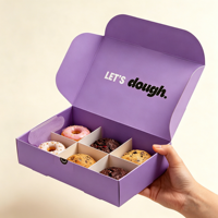 Boîte à biscuits personnalisée en carton alimentaire, emballage pour macarons, pâtisserie, boîte pliante en papier pour brownies, beignets