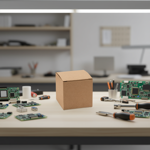 Scatola di cartone Kraft Ilan 12x12x12 cm pieghevole per imballaggio di dispositivi elettronici - Product Image 3