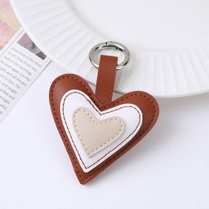 RTS 4 Colors <b>Cute</b> Puffy PU Leather Heart-Shaped Portable Keychain Bag Pendant <b>Keyring</b> Gift Promotions New Business Giveaway - Product Image 4