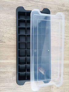 Stampo in silicone per cubetti di ghiaccio a 36 cavità con coperchio siliconi per uso alimentare con stampo per cubetti di ghiaccio riscaldati a freddo con coperchio rimovibile a prova di schizzi - Product Image 2