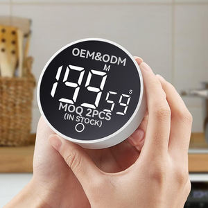Digitale <span class=keywords><strong>LED</strong></span>-kooktimer met magnetische bevestiging, zwart, draaibaar, slimme productiviteitstimer, elektrische tafel-/keukenwekker - Product Image 1