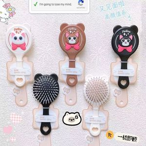 Colorful Mirror <b>Comb</b> Plastic Hairbrush With Cat Design For Blow Drying Straightening Home Use Large Size 15 20Cm - Product Image 2