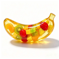 Porte-clés Squishy en gelée banane à remontée lente, jouet sensoriel anti-stress et apaisant pour l'anxiété, doux et rebondissant, vente en gros