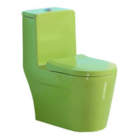 Cuvette de toilette moderne en céramique monobloc de couleur bleue pour bébé enfant WC allongé siphon en S pour usage domestique Fabrication chinoise