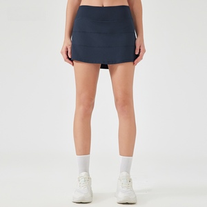 Jupe plissée décontractée d'été pour femme, ensemble deux pièces, séchage rapide, respirant, en Spandex/Polyester, coupe ajustée, short de tennis - Product Image 6