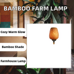 <b>Bamboo</b>-Woven Pastoral Farmhouse Wall Lamp Warm White Iron+Flax Rope Beige <b>Shade</b> Office Building High - Product Image 2