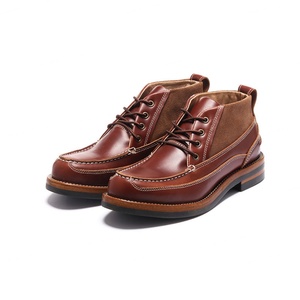 Botas de Trabajo de Cuero Genuino para Hombre, Estilo Retro, de Alta Calidad, para Invierno, con Suelas de Cuero Natural Hechas a Mano - Product Image 1