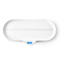 Balance numérique J&R intégrée avec écran LCD, mesure de la taille, palette incurvée, pesée stable, pour nouveau-né, bébé, animal de compagnie, 30 kg, OEM