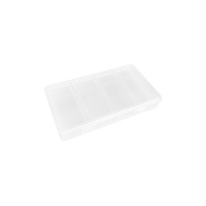 Transparent 4 Compartment Storage Box With Lid For Small Items And Accessories PP Rectangle Jewelry Organizer Standing Type - Product Image 4