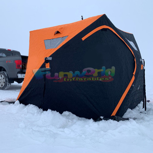 Tente de pêche sur glace d'hiver, abri thermique isolé, camping en plein air, sauna pop-up en forme de cube, fabriqué en tissu Oxford - Product Image 3
