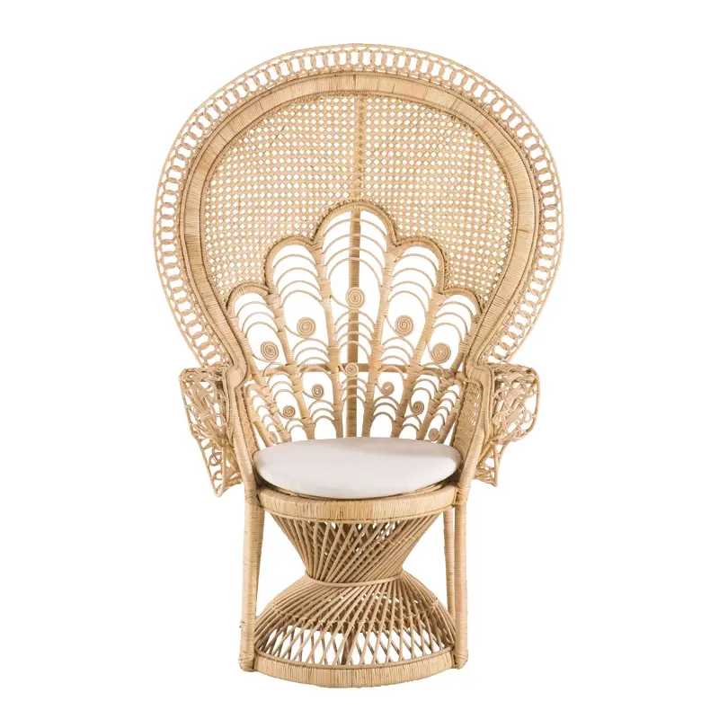 Rattan Furniture Peacock Chair Nordic Retro Creative Back Chair Wedding Photography Props Homestay Outdoor Wooden Peacock Chair