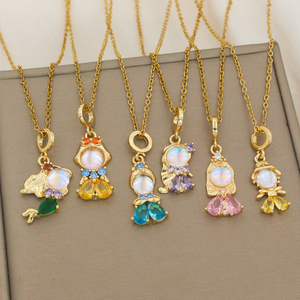 Collar con Colgante de Princesa de Cuento de Cobre Jeutelis - Cadena con Dije de Dibujos Animados de Circonita Cúbica, Joyería <span class=keywords><strong>al</strong></span> <span class=keywords><strong>por</strong></span> <span class=keywords><strong>Mayor</strong></span> - Product Image 5