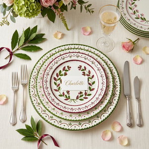 Juego de Platos de Cerámica con Diseño Floral Vintage Francés, Juego de Platos de Porcelana para Bodas, <span class=keywords><strong>Vajilla</strong></span> para Restaurantes, Venta al por Menor - Product Image 1