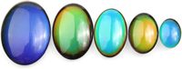 Manik-manik Kaca Oval Cabochon 10 Buah Manik-manik Longgar Tanpa Lubang Berubah Warna untuk Pembuatan Perhiasan Ornamen Perlengkapan Kerajinan DIY