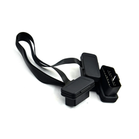 Flat+Thin 16Pin OBD 2 Extender OBD2 16 Pin ELM327 Male to Dual Female Y Splitter Elbow OBDII Extension Connector Cable