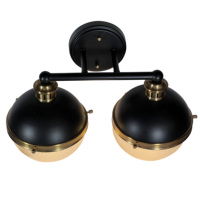 Lampe murale moderne de luxe vintage E26/E27 finition noire verre de graine sable or décoratif rond salon source de lumière LED