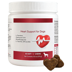 Integratore per il Supporto Cardiaco dei Cani OEM all'Ingrosso, Formula Cardiovascolare con CoQ10, L-Taurina, L-Carnitina, 60 Compresse Masticabili, 270g - Product Image 1