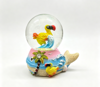 Globe d'eau en résine de Majorque, Dauphin, Tortue, Flamant rose, Gecko, Dodo, Globe d'eau océanique multi-styles, Souvenir de plage personnalisé, Décoration de bureau