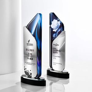 Bán Hot Luxury Kim loại & Pha Lê Fusion Trophy tùy chỉnh nổi bật cạnh tranh pha lê giải thưởng Trophy với cơ sở màu đen - Product Image 5