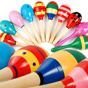Wholesale Orff Percussion <b>Instrument</b> Colorful Wooden Maracas Children Rhythm <b>Instruments</b> Shakers <b>Musical</b> <b>Instrument</b> Tool Toys - Product Image 3