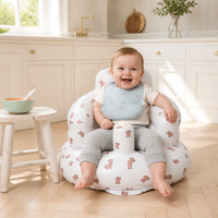 Canapé gonflable moderne pour bébé avec pompe à air intégrée, motif ours complet, support rond pour apprendre à s'asseoir, allaitement, chambre et extérieur