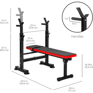 Adjustable <strong>Weight</strong> <strong>Bench</strong> Stand Folding Fitness Workout <strong>Bench</strong> <strong>Weight</strong> <strong>Lifting</strong> <strong>Bench</strong> with Adjustable Bar Support - Product Image 5