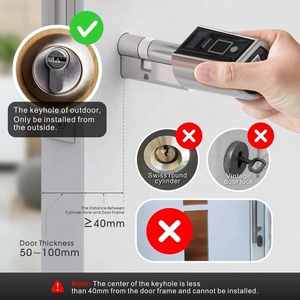 Bán nóng Keyless khách sạn khóa cửa khách sạn thông minh hệ thống khóa IP65 mật khẩu + ứng dụng + thẻ RFID + Chìa khóa dự phòng - Product Image 2