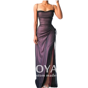 Abiti da Sera Personalizzati Stile Tromba/Sirena per Matrimoni e Feste in Raso e Chiffon Lunghezza Pavimento Vita Naturale - Product Image 1